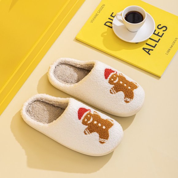 Gingerbread Christmas Slippers - Picture 2 of 3